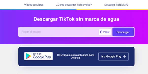 pagina SSSTIK para descargar videos de tiktok sin marca de agua