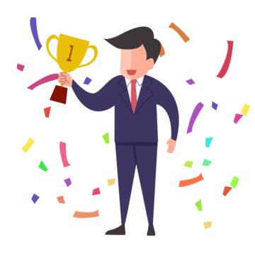 Pngtree victory winning winning winning successful person character champion first png image 6158590